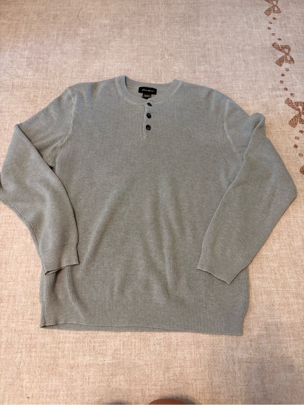 Eddie Bauer Gray Men's Crewneck Henley Sweater